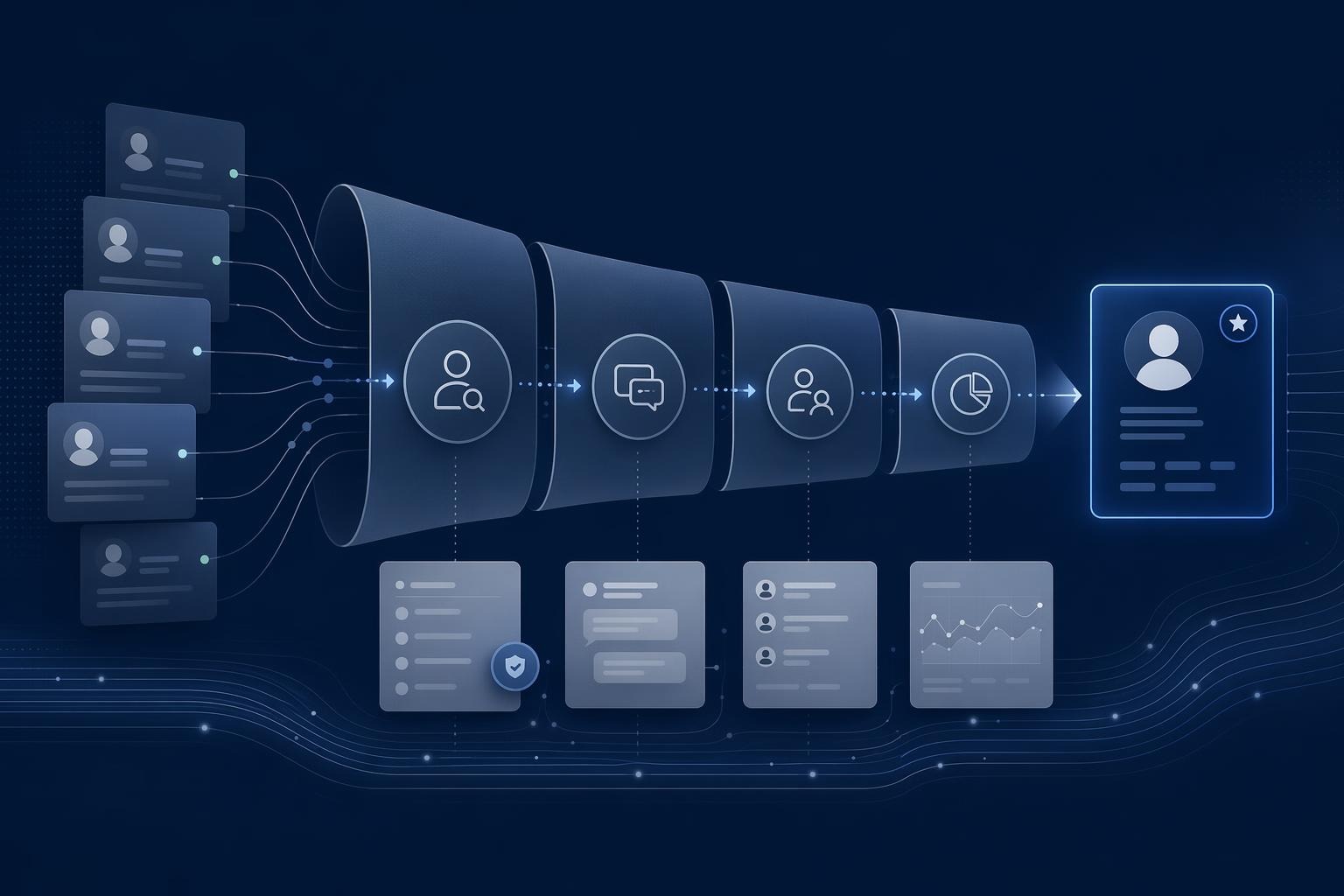 Neurohiring AI hiring autopilot guiding a candidate from application to finalist shortlist