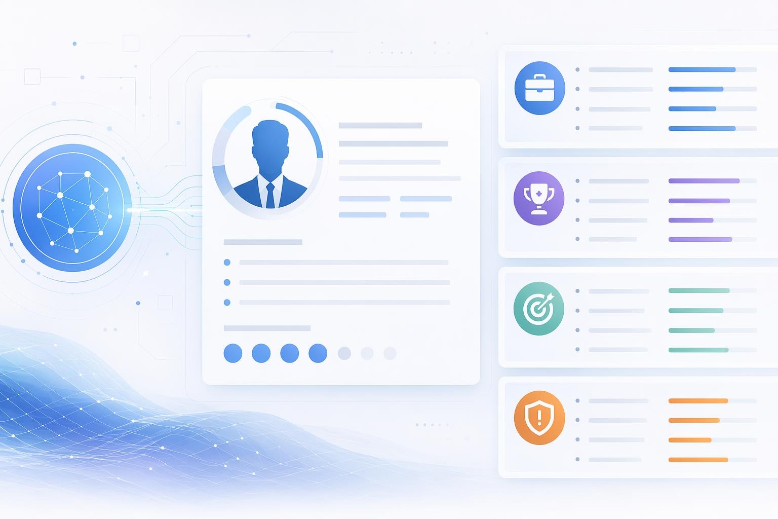 AI system analyzing competencies and experience of a highly skilled candidate