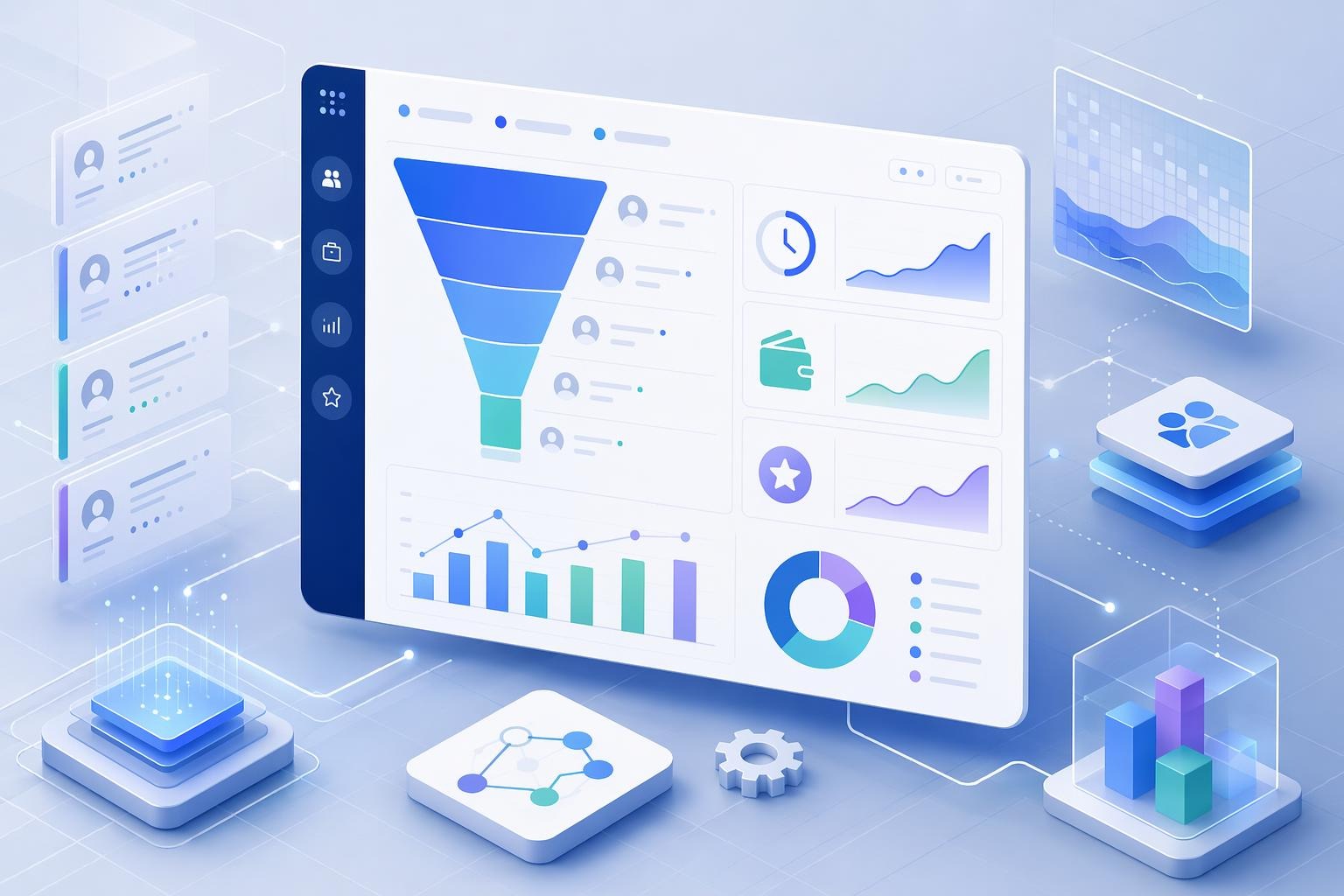 Analytics dashboard showing hiring cost and funnel efficiency