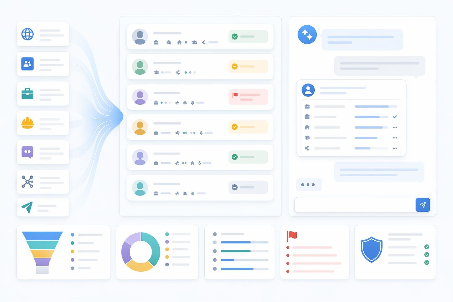 AI chat helping screen candidates when application data is minimal