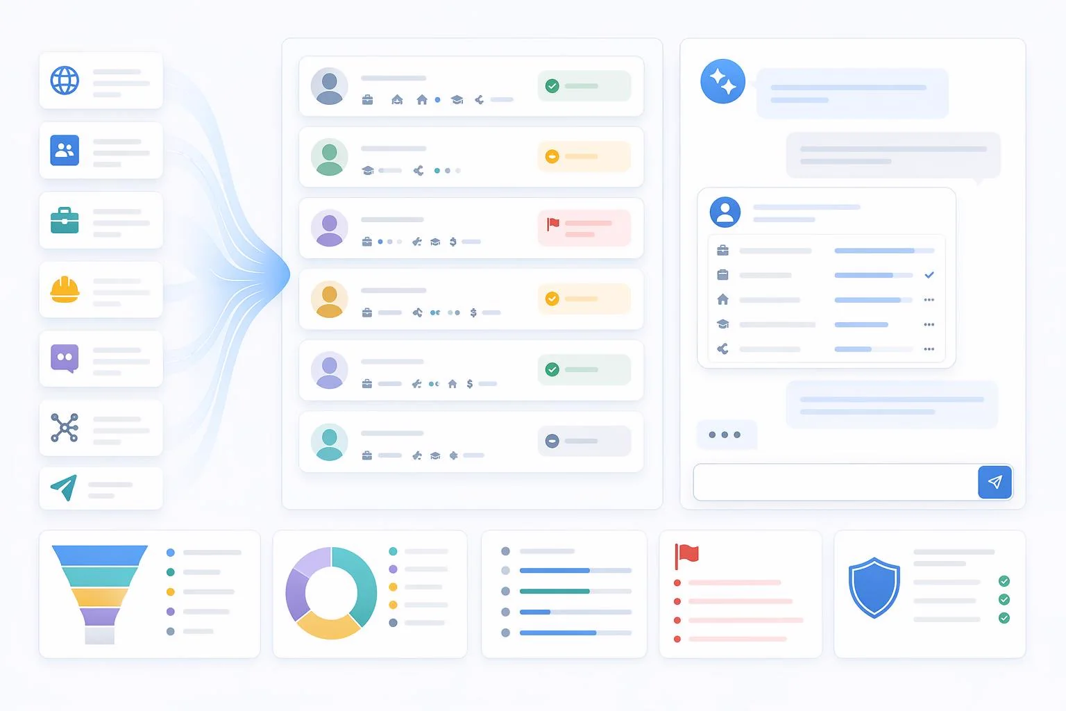 AI chat helping screen candidates when application data is minimal